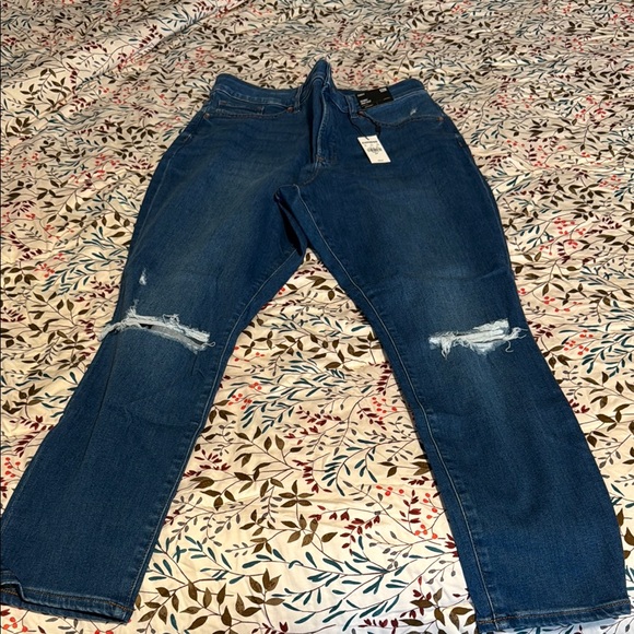 Express Blue Skinny Jeans with Faded Denim Look - Picture 2 of 7